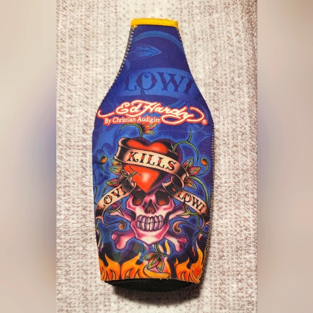 Ed Hardy Love Kills koozie